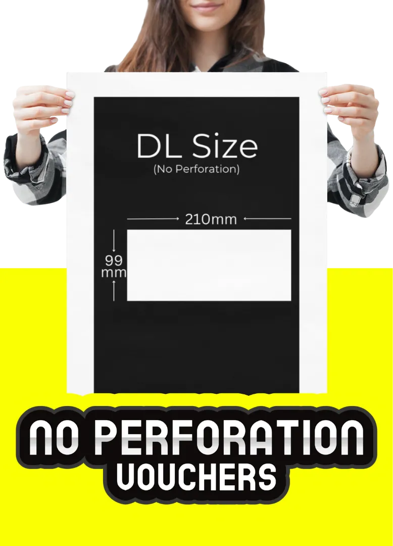 Custom printed no-perforation coupons, vouchers, and event tickets with smooth edges – professional printing services