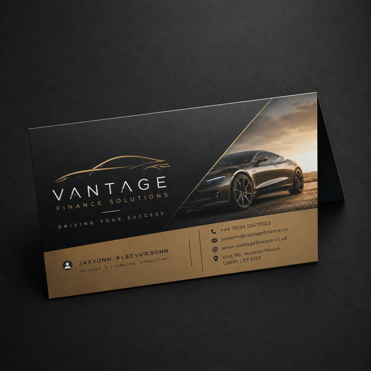 Folded business card printing with double panel space for services and appointments by Digraphics UK
