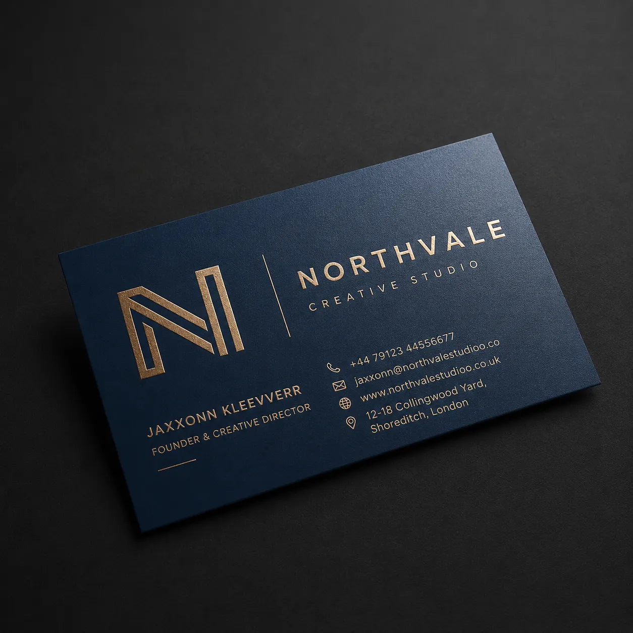 Gold silver rose gold metallic foil hot stamp business card printing by Digraphics UK