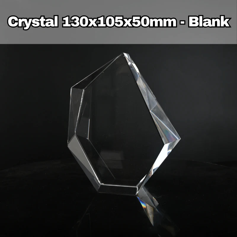 Luxury 130mm 3D iceberg-shaped crystal with chiseled edges, featuring a laser-engraved 3D portrait, crafted by a Wembley local seller.