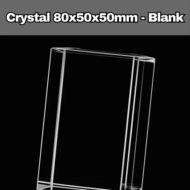 Blank rectangular crystal 80x50x50mm clear glass block for 3D laser engraving