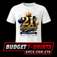 Budget custom t-shirts bulk printing London 5 shirts for £75 deal