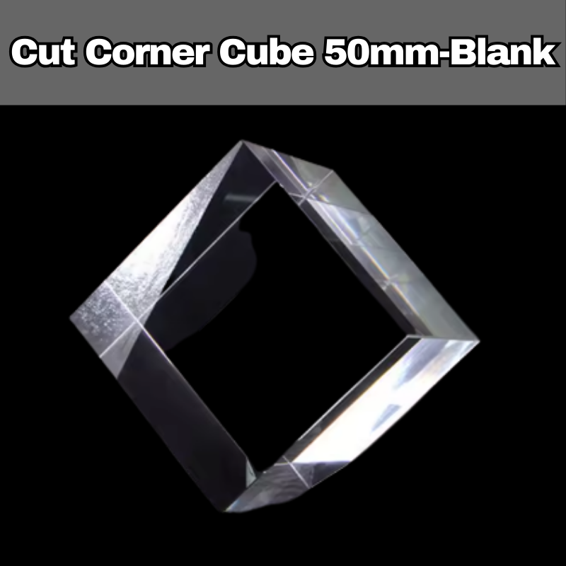 50mm blank cut corner crystal glass block, clear photo crystal ready for personalised engraving, elegant custom gift keepsake