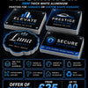 Dibond aluminium signage printing poster showing custom business signs on 3mm aluminium composite boards with UV printing, weather resistance and £25 offer up to A0 size.