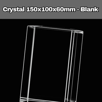 Extra large 150x100x60mm personalised 3D glass crystal for large family portraits, laser engraved in Wembley.