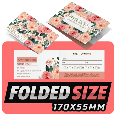 High-quality folded business card printing service in the UK
