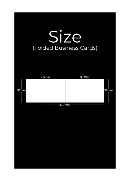 Custom folded business cards with vibrant double-sided printing and premium matte finish showcasing a professional brand design.
