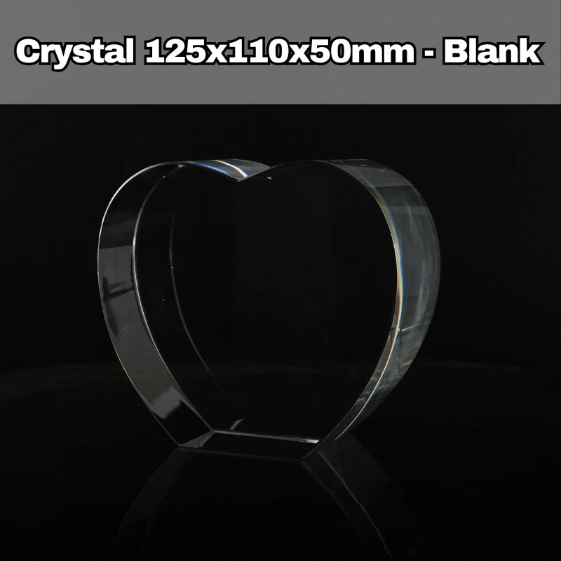 Extra large 125x110x50mm 3D photo crystal heart featuring a high-density laser engraved wedding portrait, crafted locally in Wembley.