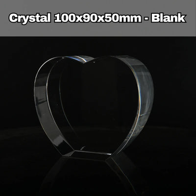 A large 100x90x50mm personalised 3D photo crystal heart featuring a laser-engraved wedding portrait, made in Alperton.