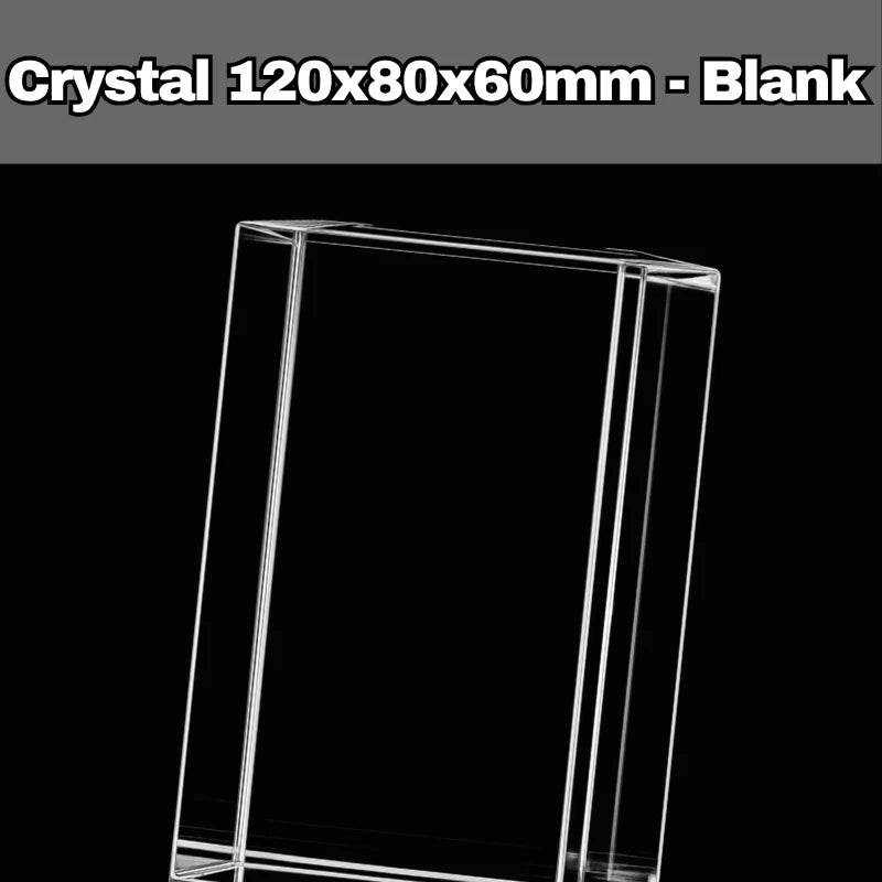 Large 120x80x60mm personalised 3D photo crystal featuring high-definition laser engraving, available for collection in Wembley.