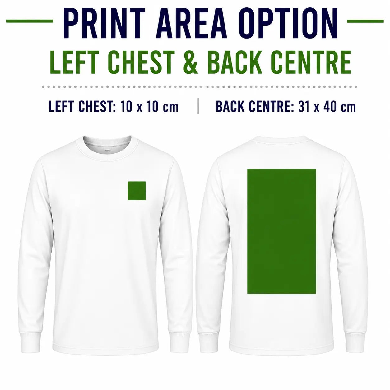 Custom printed long sleeve T-shirts Wembley high quality fabric