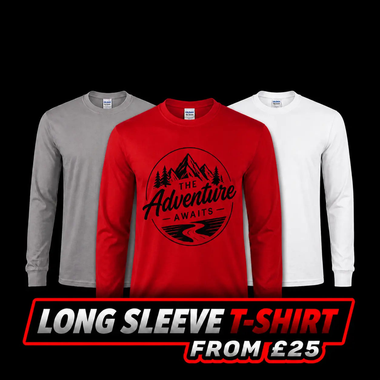 Custom long sleeve t-shirts printed London high quality apparel