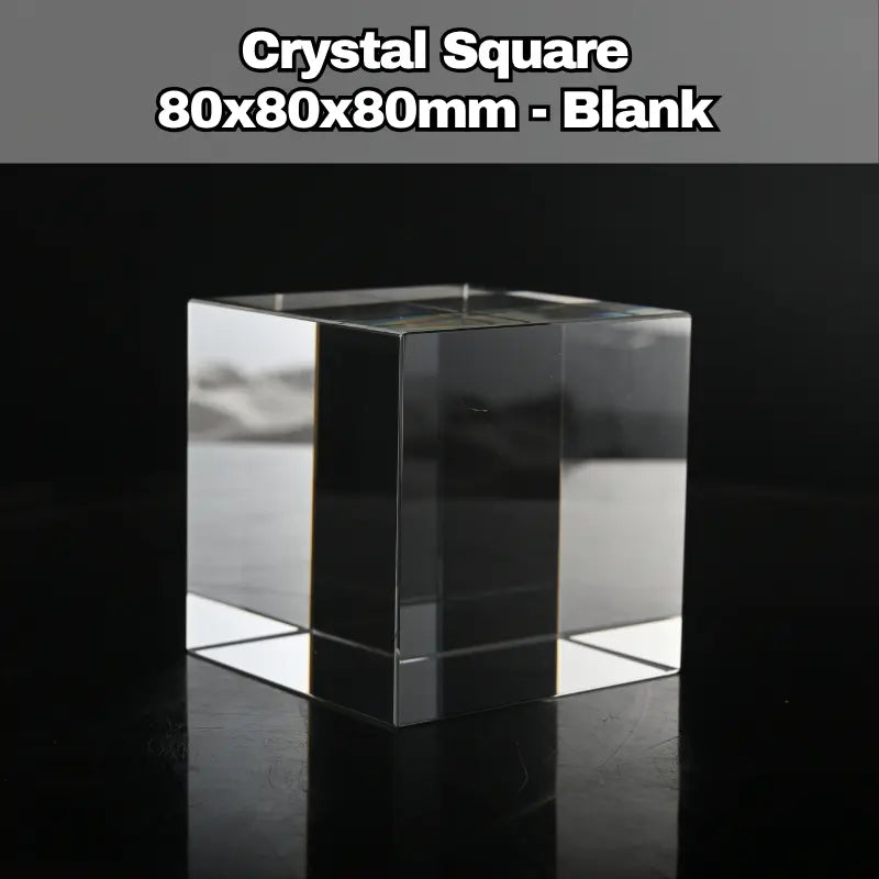 Luxury 3D K9 crystal photo cube 80mm Wembley with personalised laser engraved portrait inside premium optical crystal