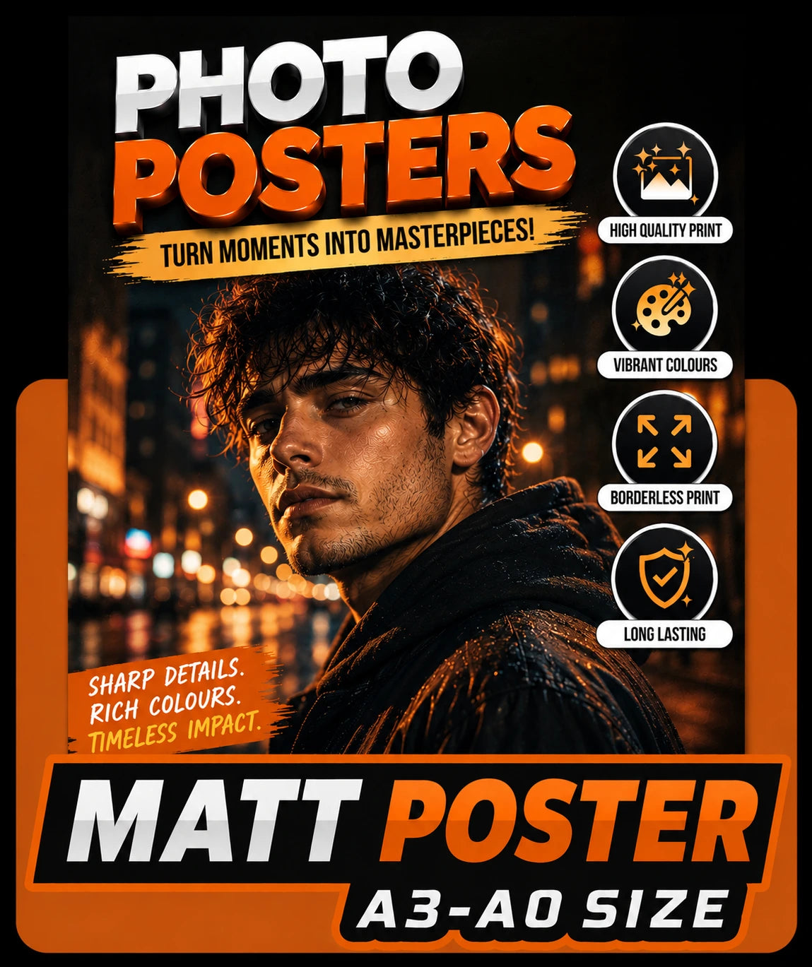 Matt poster printing by digraphics with rich colours, sharp detail and premium A3-A0 matte finish posters.
