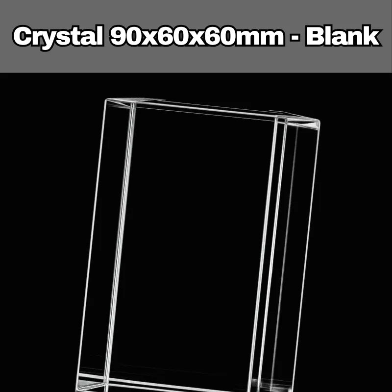 Personalised 3D laser engraved photo crystal in a 90x60x60mm rectangular glass block, crafted in Wembley.