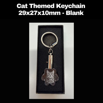 Personalised cat crystal keychain London with laser engraved cat photo inside premium crystal