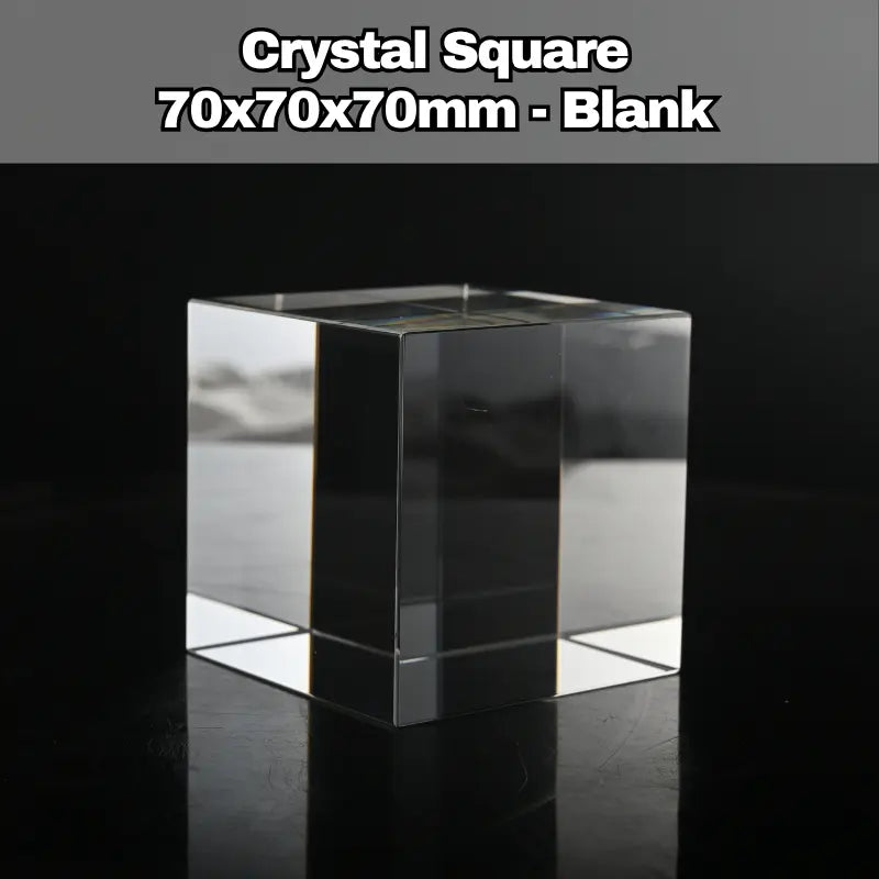 Personalised K9 crystal cube 70mm Wembley UK with custom 3D laser engraved family photo inside premium clear crystal
