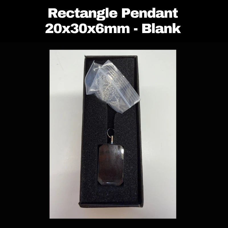 Personalised rectangle crystal pendant London with laser engraved photo inside clear crystal