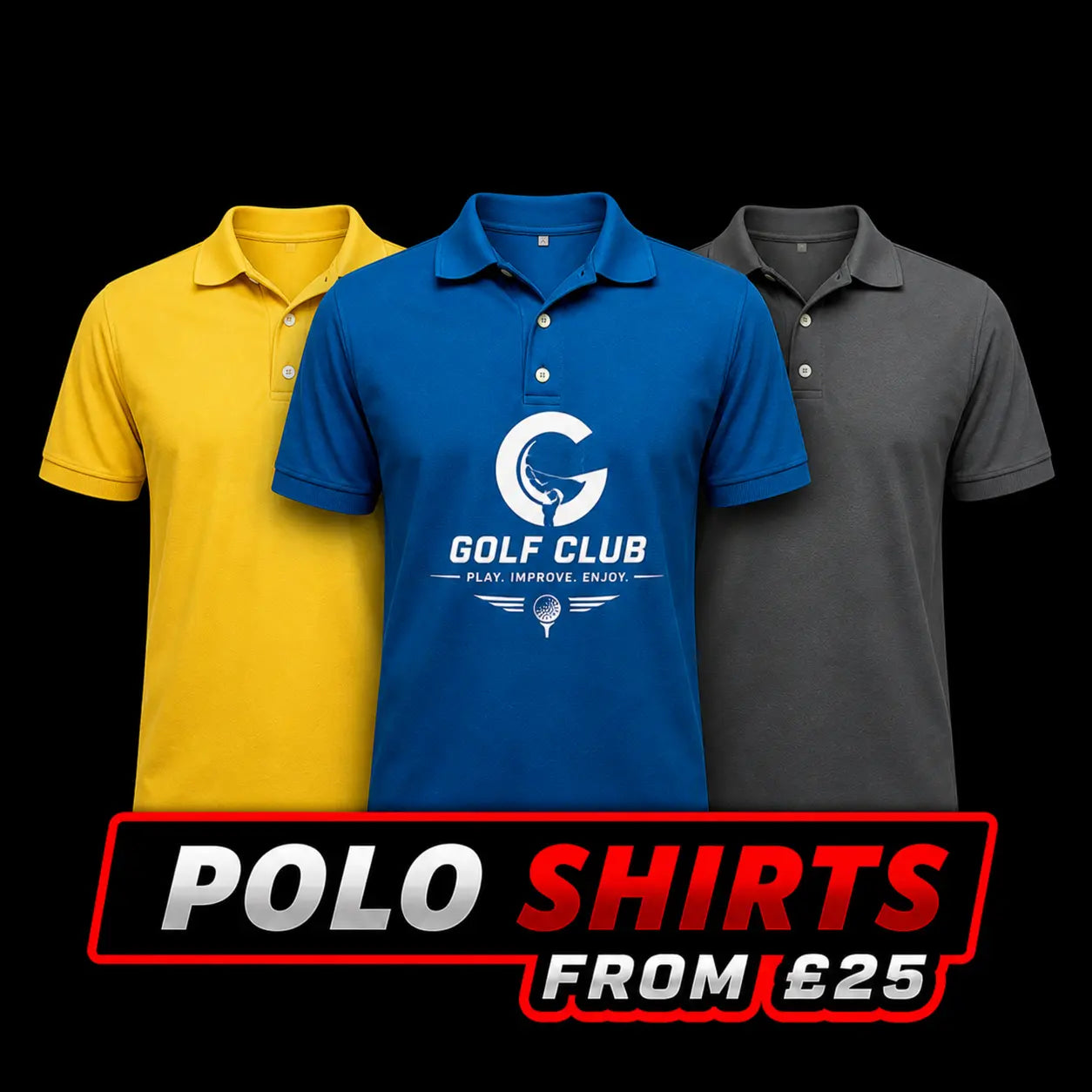 Custom embroidered polo shirts with logo printing London from £25