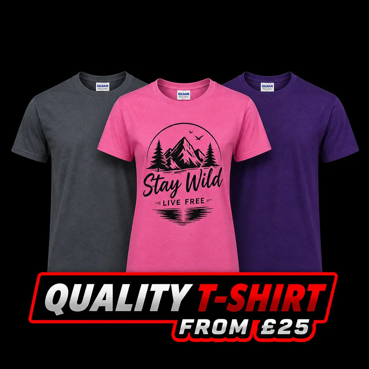 High quality custom t-shirts printing London soft cotton personalised tees