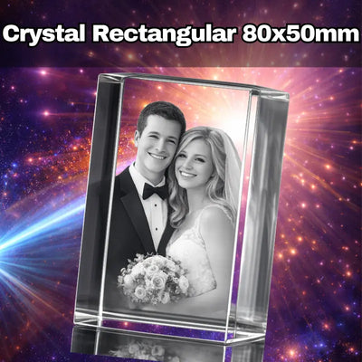 Rectangular crystal 80x50x50mm 3D laser engraved photo block personalised wedding gift