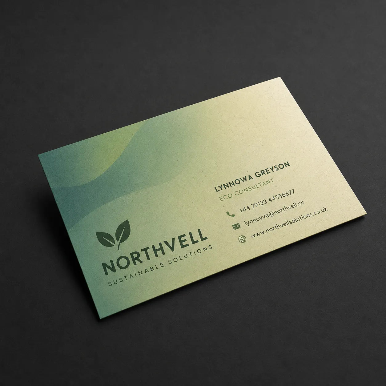 Recycled eco friendly business card printing on certified sustainable stock by Digraphics UK