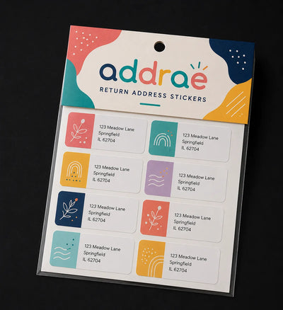 Return address sticker printing 25x51mm on gloss and matte self-adhesive stock by Digraphics UK