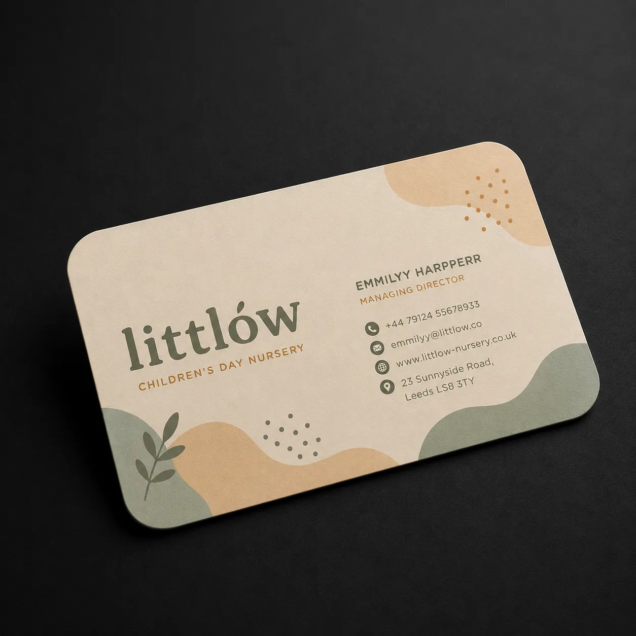 Rounded corner business card printing with smooth 6mm radius on premium stock by Digraphics UK