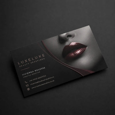 Spot UV gloss luxury business card printing with selective UV coating by Digraphics UK