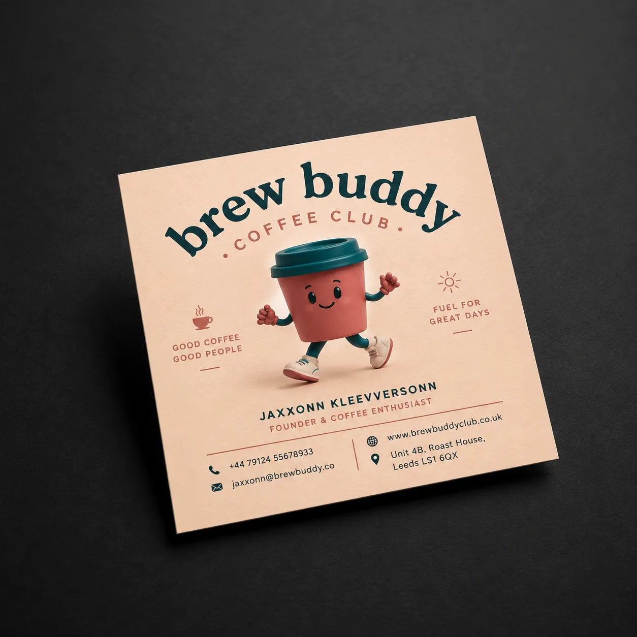 Square format 55x55mm business card printing for creative and bold brands by Digraphics UK
