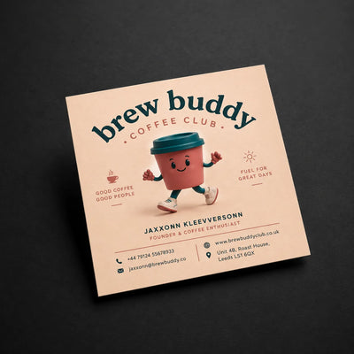 Square format 55x55mm business card printing for creative and bold brands by Digraphics UK