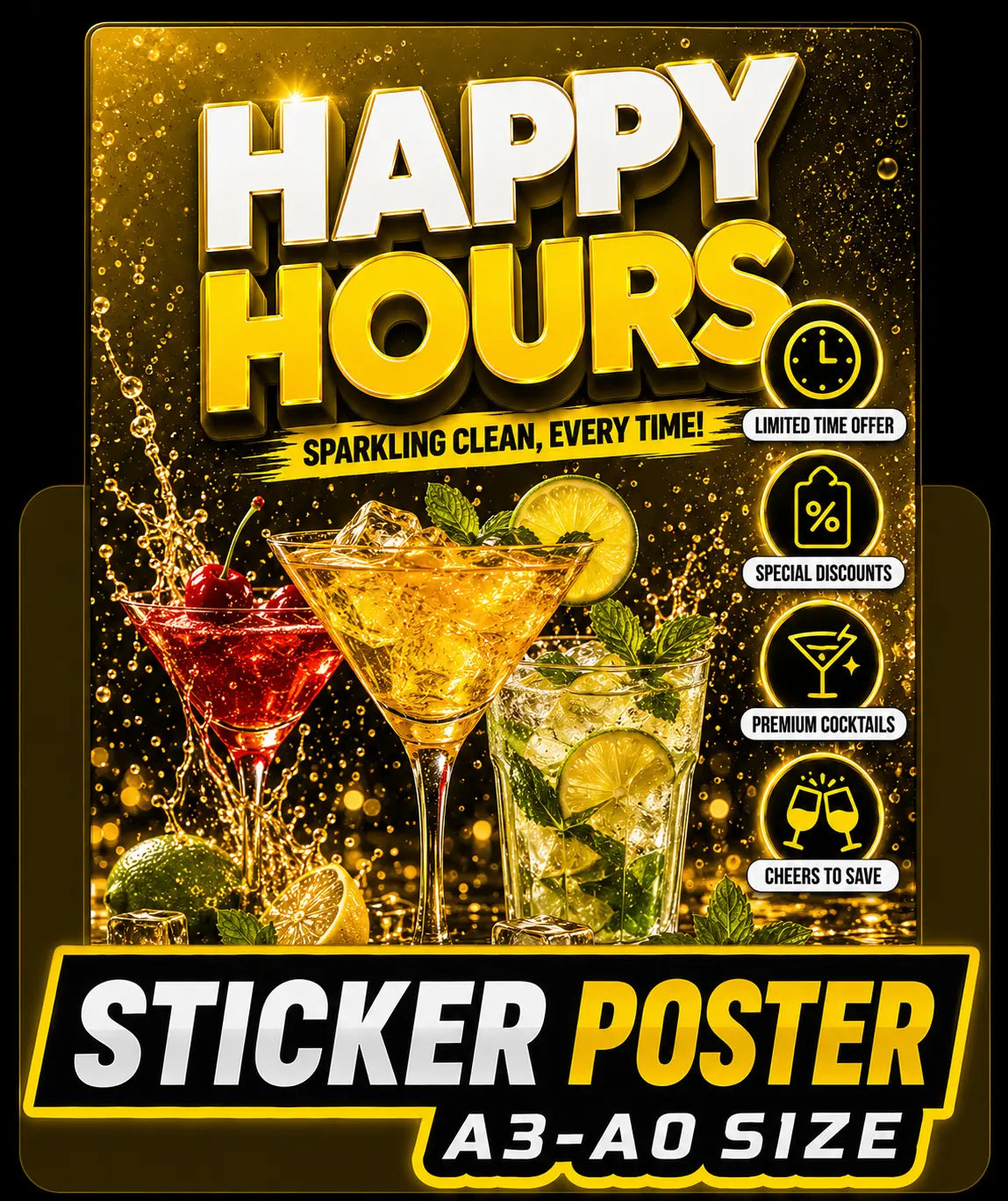 Sticker poster printing by digraphics with bold colours, premium adhesive posters and custom A3-A0 sizes.